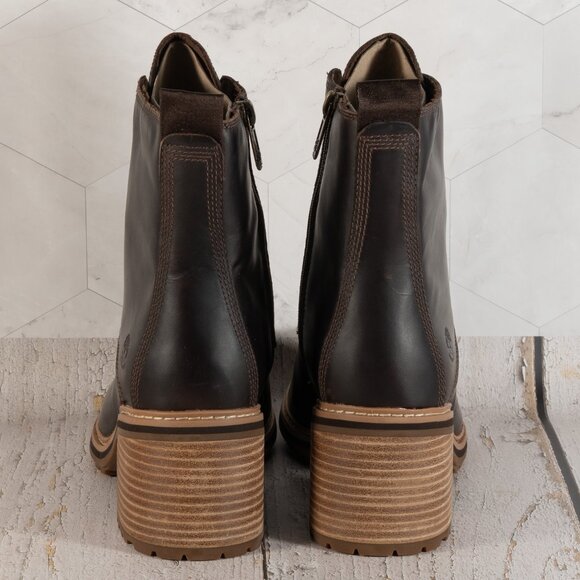 Timberland Women's Sienna High Waterproof Side Zip Boot Dark Brown Size 10 M - Picture 3 of 14